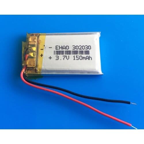 3.7V 150mAh 302030 032030 lithium polymer lipo rechargeable battery power for MP3 GPS bluetooth speaker bluetooth headset camera