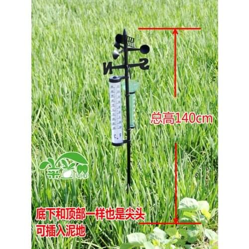 Professional wind direction,rainfall,temperature 3-in-1 meteorological measuring instrument Sunlight Moisture Garden Tester
