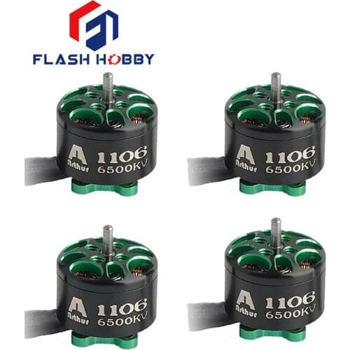 Flash Hobby 4pcs/lot Arthur series1106 6500KV Brushless Motor Mini RC Motor for FPV Racing Multicopter Part