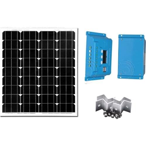 Solar Panel 12v 40W Monocrystalline Solar Battery For Phone Camping Solar Charge Controller 10A 12v/24V dual USB Z Bracket