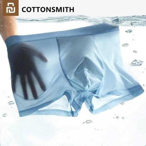 Youpin Cottonsmith Mens underpants airy ice silk breathable Superfine fiber light breathable 3D seamless experience 2 Packags