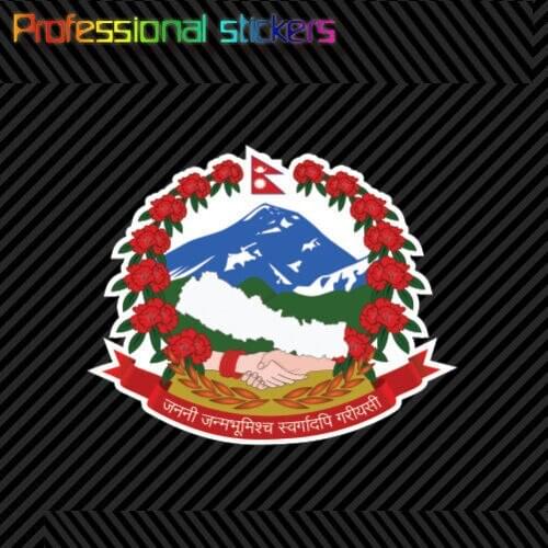 Nepali Coat of Arms Sticker Decal Self Adhesive Vinyl Nepal Flag NPL NP Stickers for Cars, Bicycles, Laptops, Motos