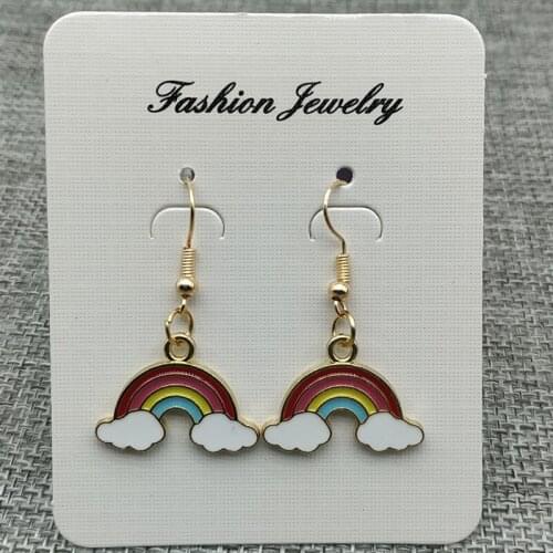 New Fashion Color Dangling Earrings For Girl Rainbow Cloud Design Drop Earrings For Party Wholesale Brincos