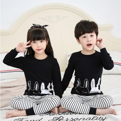 Autumn Winter Children Pajamas Long Sleeve Cartoon Kids Sleepwear Baby Girl Clothes Suit Cotton Child Pyjamas Boy Nightwear Home
