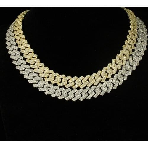 OTIY Hot Sale Hiphop Rapper 925 Sterling Silver Hand Setting Iced Out VVS1 Moissanite Diamond Cuban Link Chain Mens Necklace