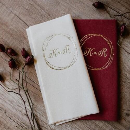 Personalized napkins, First Communion , Wedding Engagement , Birthday party , Modern Baby shower Logo ,New Home house warming