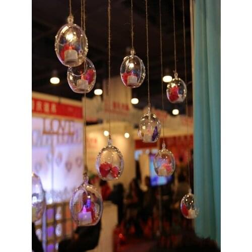 Transparent Acrylic Ball Vase Bowl Hanging Air Plant Terrariums Candle Container Wedding Party Manzanita Tree Hanging Decoration