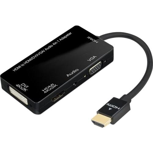 HDMI Splitter to DVI VGA with Audio Adapter 3-In-1 HDMI HD Converter for Laptop Computer HDTV