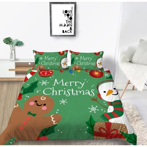 Luxury Cartoon Christmas Bedding Sets Full Kids Duvet Cover Set with Pillowcase King Queen Comforter Bed Sets New Years Gift