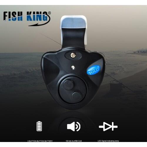 FISH KING Bite Alarm Without Battery LED Light For Fishing Tackle alarma ishing Bite Alarms Electronic Wireless Clip-On ABS