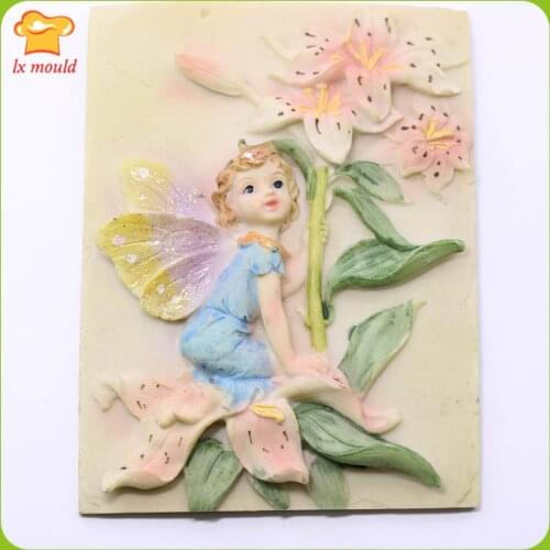 LXYY MOLD lily angel candle soap silicone molds plaster concrete manual moulds