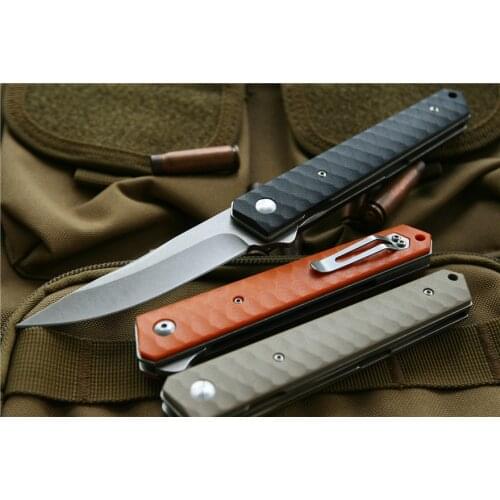 MIKER BK Folding Knife G10 Handle 9cr18mov Steel Outdoor Camping Hiking Survival Knives EDC Tool Ball Bearing pocket knife