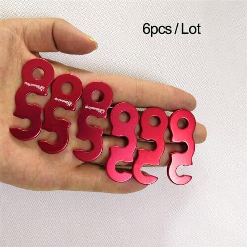 Tent canopy Sunshade sail ropes Aluminum Buckles S-type anti slip fixed Adjustable Wind Rope Stopper 6pcs/LOT