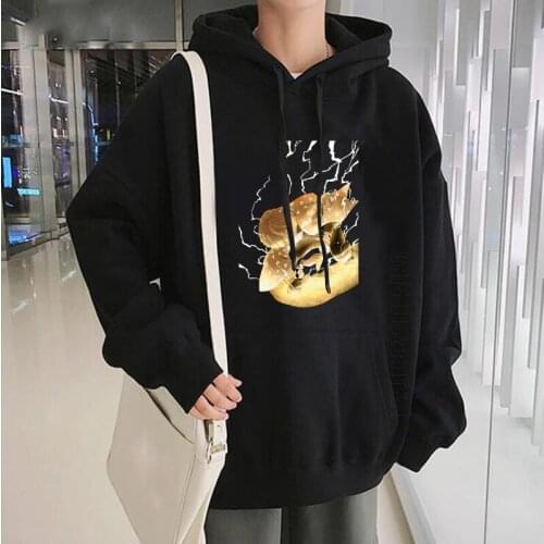 Demon Slayer Agatsuma Zenitsu Print Hoodies Streetwear Japan Anime Men Cartoon Sweatshirt Streetwear Male Hoodies