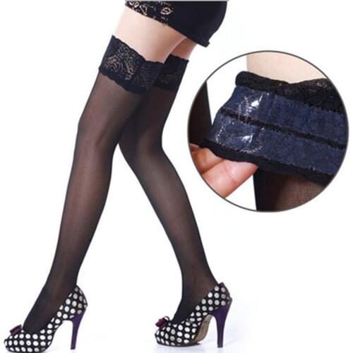 High Stocking Women Summer Silica Over knee Socks Sexy girl Female Hosiery Nylon Lace Style Stay Up Stockings Plus Size Tight