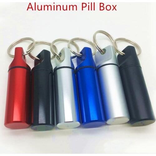 Waterproof Aluminum Pill Box Medicine Case Container Bottle Drug Holder Keychain Pill Case Outdoor Pill Box Health Care