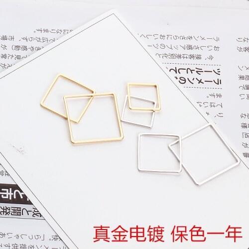 DIY handmade jewelry accessories gold plating color year square square earbob eardrop material