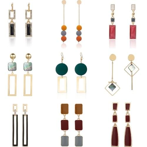 Korean Eearring For Women Shell Acrylic Asymmetrical Eearrings 2020 Statement Long Earrings Jewelry Accessories