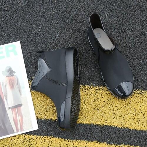 Winter Ankle Boots Shoes Women Rain Boots for Rain Waterproof Water Shoes Ankle Rianboots with Warm Sock for Winter Boots