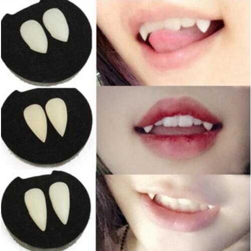 Bloodcurdling Vampire fangs teeth Dentures Cosplay Vampire Zombie Devil Halloween Theater Special partyDress Costume tooth