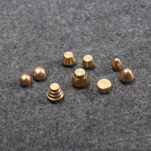 30pcs/lot 9 designs leather craft bag feet solid brass material screws studs rivet