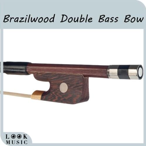 4/4 3/4 1/2 1/4 1/8 Double Bass Bow French Style Upright Brazilwood Bow Durable Double Bass Bow