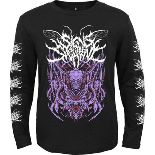 7 designs Signs of the Swarm Deathcore rock band Vintage Punk rocker men women full long sleeves shirt heavy metal black tee
