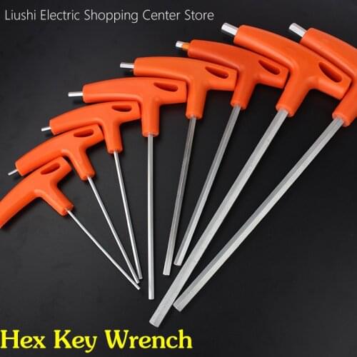 8pcs Free Shipping Chromium-vanadium Steel T type allen wrench repairing hand CR-V hexkey with falt head High Quality wrench Set