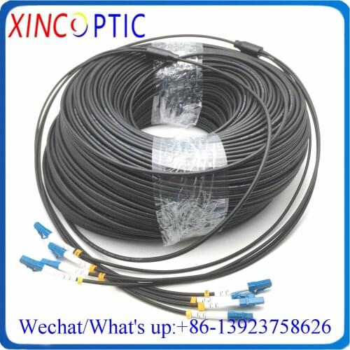 90Mts,4Strands SM 9/125,G657A,LSZH/TPU Jacket,LC/ST/SC/FCUPC 4.0mm 90M Armored 4C/4F Single Mode 4Fibers Optic Patch Cord Cable