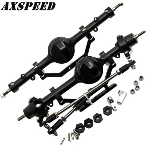AXSPEED RC Car Front Axle Rear Axle ARB Edition Alloy Metal Straight Complete Axle for 1:10 RC Rock Crawler Car D90 Parts
