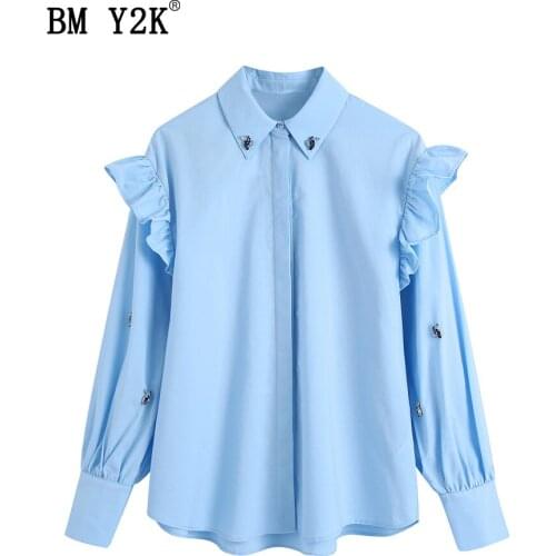 Женские рубашки с длинным рукавом BM Y2K China At AliExpress