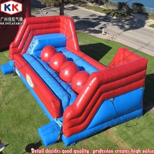 Large interactive inflatable leaps n bounds red ball obstacle game course