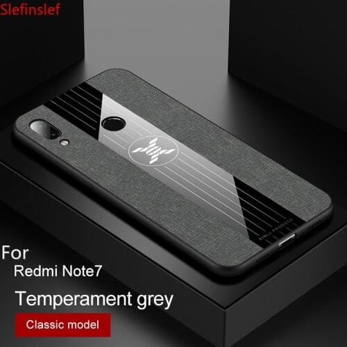 For Xiaomi Redmi Note 7 Pro Case Ring Holder Fabric Hard Cover Soft Frame Cloth Phone Case For Xiaomi Redmi Note 8 Pro Back Case