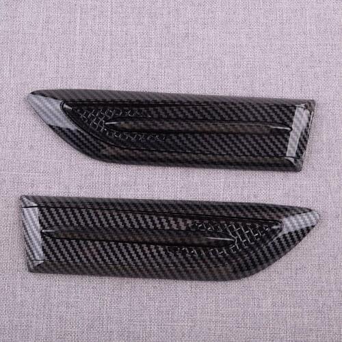 CITALL Universal 1 Pair Car Side Air Flow Intake Decorative Scoop Vent Bonnet Cover Grill Carbon Fiber Style ABS