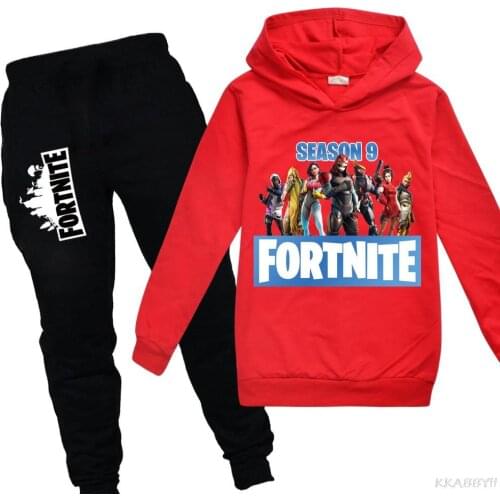 Fortnite spring autumn childrens clothing boys and girls long-sleeved sweater+casual trousers kid casual sportswear suit