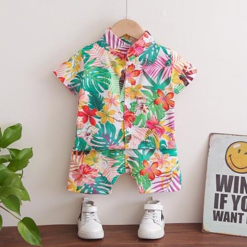 New Summer Fashion Clothes Kids Clothes 2 Pcs Sets Ptint Short Sleeve Shirt Top+short Pants Cool Soft Baby Boy Clothes Set 0-4Y