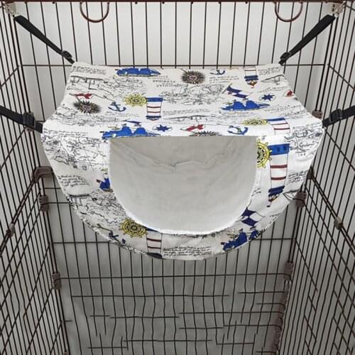 Cat Hammock Cage Double Layer Hanging Pet Bed for Cats Kitten Puppy Rabbits Ferrets Breathable Soft Plush For Large Cat Hammock