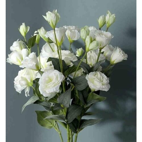 5Pcs 4 Heads Eustoma Artificial Flowers Home Decoration Accessories Lisianthus Fake Flower Bouquet Wedding Hotel Office Decor