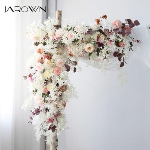 JAROWN Triangular Flower Row Wedding Floral Marriage Arch Decoration Flower Praty Stage Background Artificial Silk Flower Decor