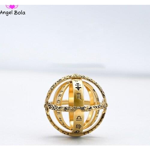 Universe Student Constellation Ring Jewelry Astronomical Ball Ring Cosmic Star Ring Complex Rotating Clamshell Astronomical Ring