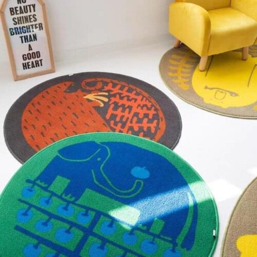 Round shaped Nordic soft area rug , decoration children room carpet , coffee table floor mat 90cm 180CM