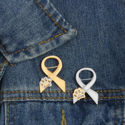 Ribbon Brooches Cute Gog/Cat Print Icon Enamel Lapel Pins Jackets Shirt Backpack Button pin Badges Jewelry Gift For Ladies/Lover