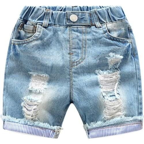Summer Baby Boys Denim Shorts Fashion Hole Children Jeans Kids Clothes Boy Casual Cowboy Shorts Children 2 3 4 5 6 Years