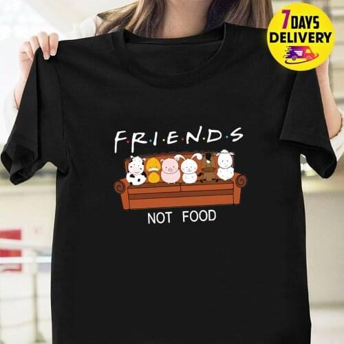 Animal Friends Not Food Funny T Shirt Black Size Hot 2019 Summer MenS Fashion Short Sleeve Cotton Cross Custom Shirt Printing