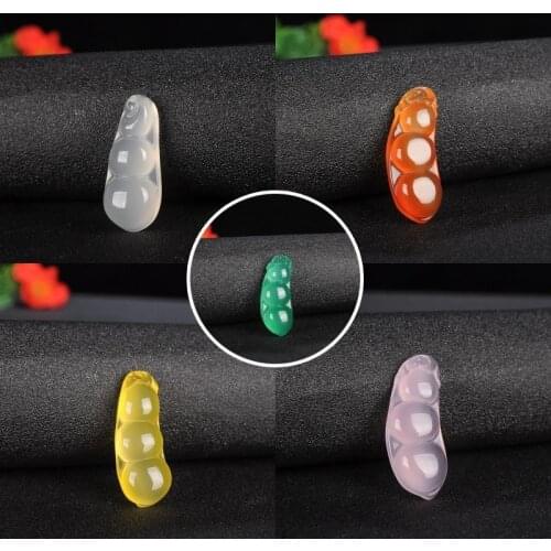 Natural Green Jade Lentils Pendant Necklace Chinese Carved Chalcedony Charm Jewelry Accessories Fashion Amulet Men Women Gifts