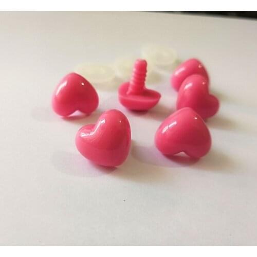 16x18mm new pink heart shape toy nose safety toy nose with hard washer for diy plush doll findings--50pcs/lot