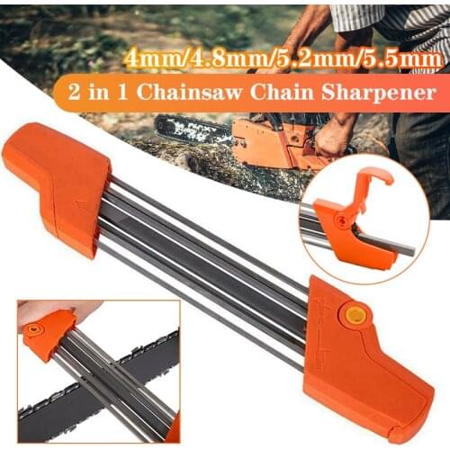 2 In 1 Easy File Chainsaw Chain Sharpener 3/8 P 4.0mm Saw Teeth Set Fast Sharpening With 2pcs 5/32 Inch Files Chain Sharpener
