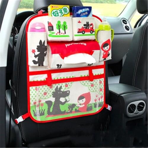 Cartoon Car Seat Back Storage Hang Bag Organizer Car-styling Baby Product Varia Stowing Tidying Automobile Interior Accessories