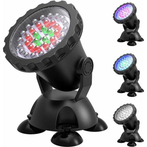 12V Submersible LEDs Spotlight for Garden Pond Pool Fish Tank RGB Aquarium LED Light with Remote Controller Auto Color Changing