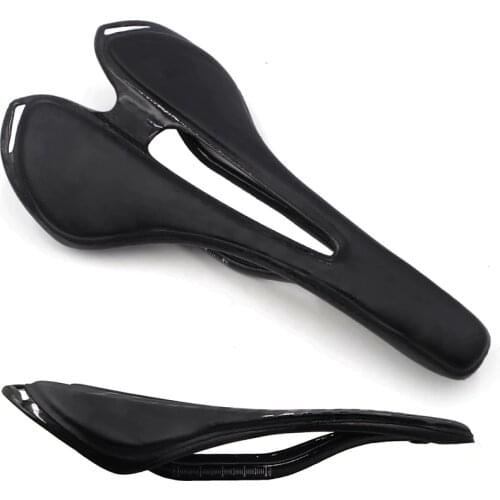 FULL CARBON FIBER ROAD MTB SADDLE BICYCLE LIGHTWEIGHT 3K GLOSSY LEATHER CUSHIONS RIDE MENS WIDE 143MM BIKE CARBON SEAT PARTS